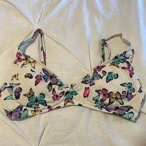 Colorful butterfly bathing suit top